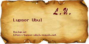 Lupsor Ubul névjegykártya